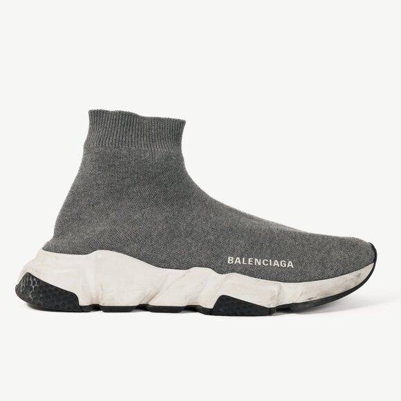 Balenciaga Speed LT Dark Grey New Kine Knit High-Top Sneakers - Picture 1 of 12
